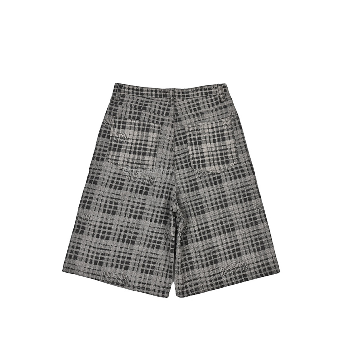 Louis Vuitton 1v 24ss Grey Checkerboard Printed Denim Shorts (5) - www.newkick.org